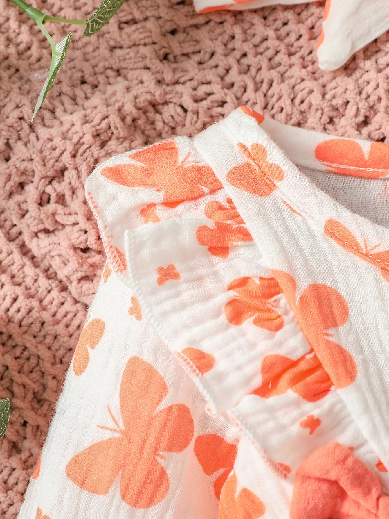 Baby Girl's All Seasons Long Sleeve Print Floral With Bow Daily Jumpsuit For Newborn-6M Clothes +Headband