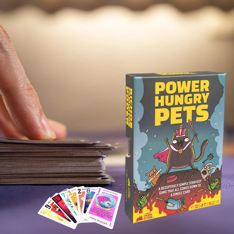 Power Hungry Pets Card Game Board Game Family Party Strategy Cards Games Party Card Challenging Strategy Game