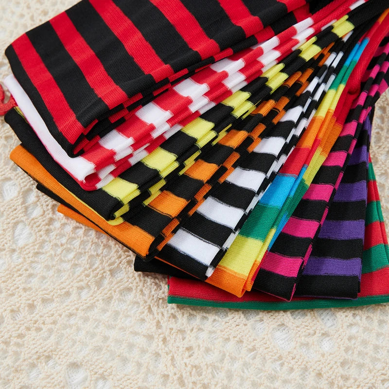 Children Girl Pantyhose Kids Striped Pattern High Waist Cosplay Leggings Pants Cosplay Halloween Christmas Stockings