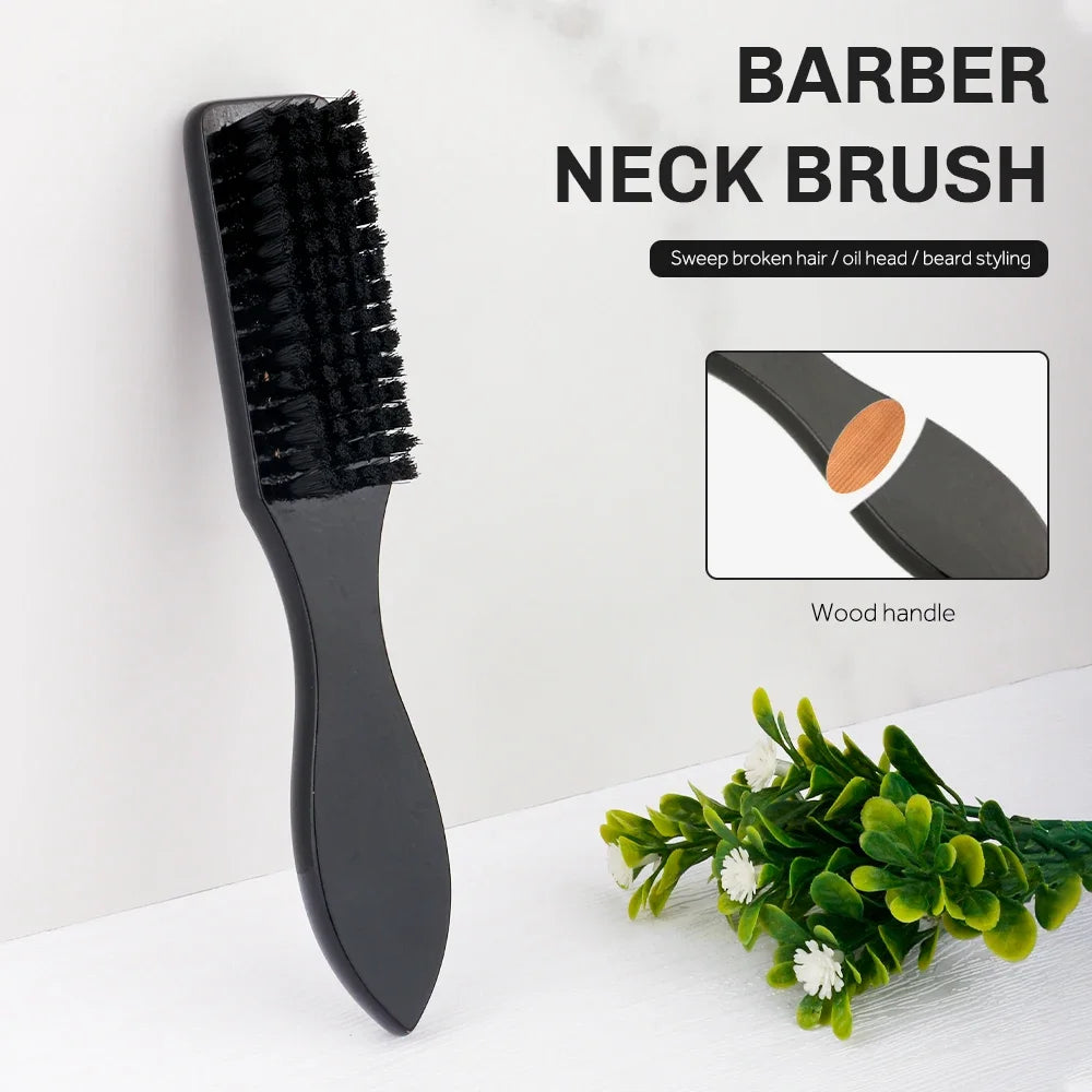 Professional Solid Wood Hairdressing Soft Hair Cleaning Brush Barber Neck Duster Brush Hair Remove Comb Hair Styling Tools Combs