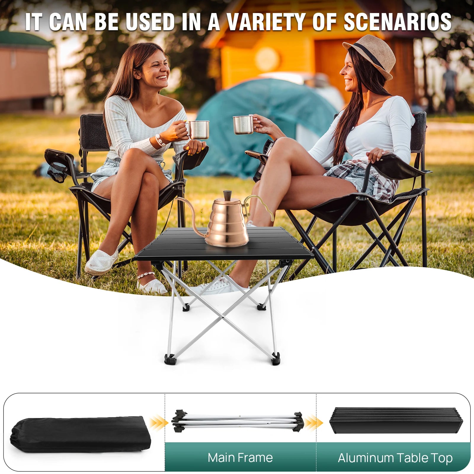 Outdoor Ultralight Portable Folding Camping Table Foldable Dinner Desk Hight Strength Aluminum Alloy For Garden Party Picnic BBQ