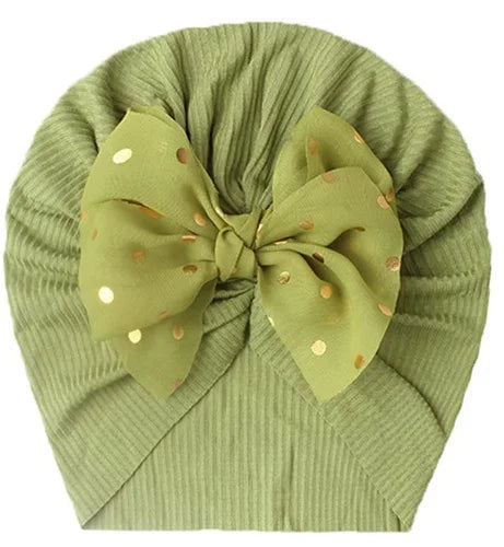 Cute Bow Baby Turban Hat Soft Elastic Kids Beanie Spring Summer Breathable Solid Color Baby Girl Bonnet Hats for Newborn Infant