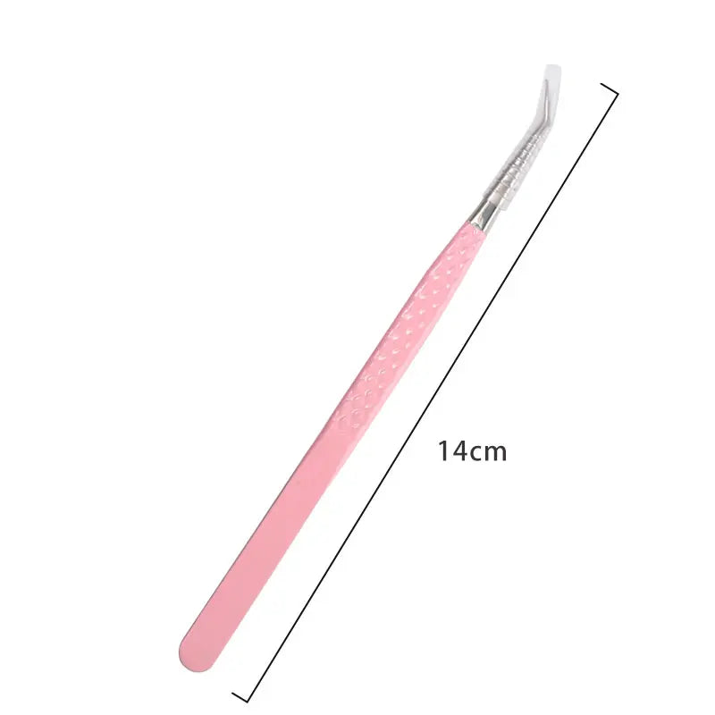 1pcs Fiber Tip Eyelash Extension Tweezers Stainless Steel Eyebrow Clip Lash Lifting High Precise Eyelashes Tweezer Makeup Tool