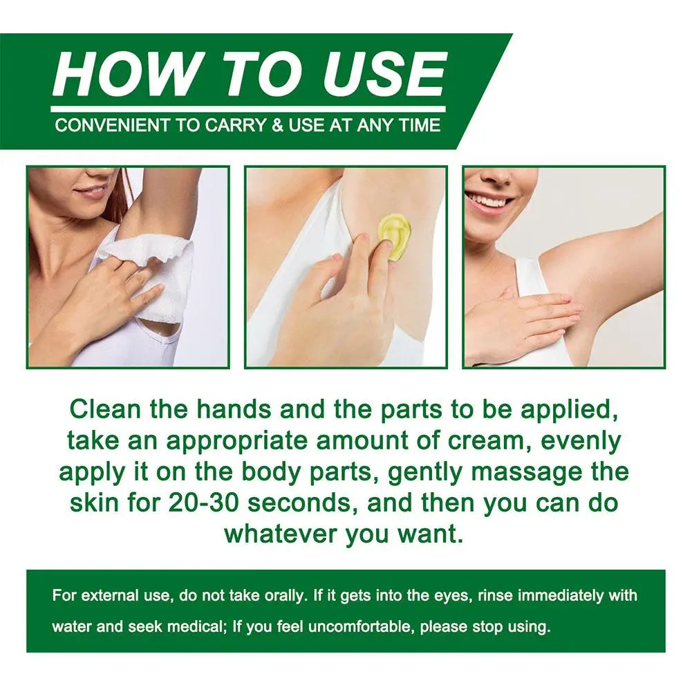 Armpit Odor Removal Cream Underarm Bad Smell Removal For Man And Woman Body Refreshing Lasting Aroma Skin Care Cream