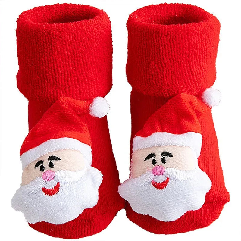 Winter Warm Strip Baby Socks Cute Cartoon Dot Thick Boys Girls Floor Sock Christmas Soft Newborn Toddler Kids Thick Floor Socks