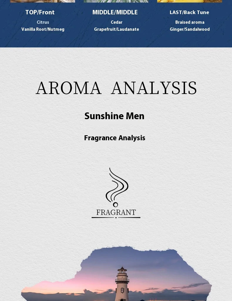 Cologne Perfume Men Spray Flirting Pheromone Long Lasting Irresistible Ocean Fruity Light Fragrance Gentleman Sandalwood Perfume