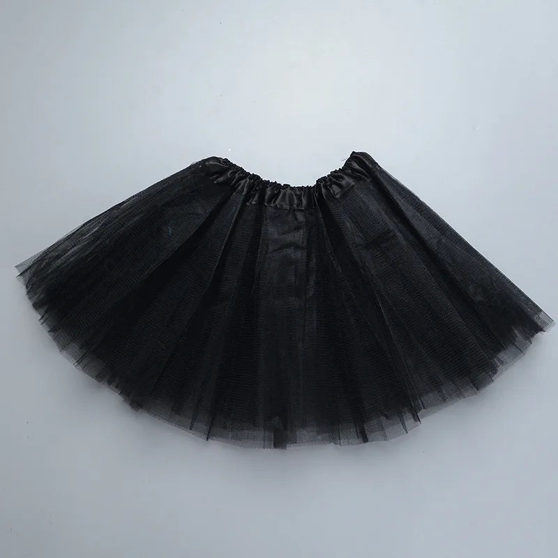 Girl Elastic Ballet Dancewear Tutus Mini Skirt For Birthday Party Dance 3 Layer Tulle Tutu Skirt for Kids Princess 2-8Y Girls