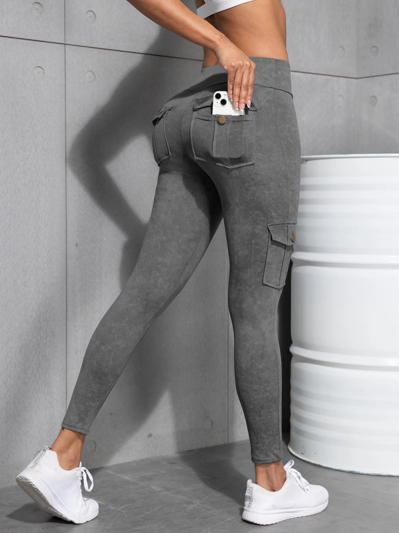 CHRLEISURE Seamless Yoga Pant with Pocket Women's Hip Lifting Sport Leggings Gym High Waist Fitness Tight Elastic Slim Workwear