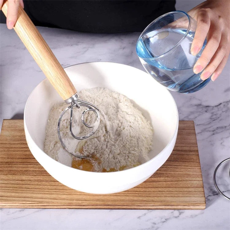 Danish Egg Beater Baking Accessories and Tools Hand Mixer For Kitchen Dutch Bread Dough Pastry Pastry Bakeware Dining Bar Home