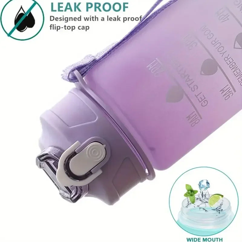 900ml Leakproof Water Bottles with Times To Drink and Straw Motivational Drinking Sports Water Bottle for Fitnes Gym Outdoor