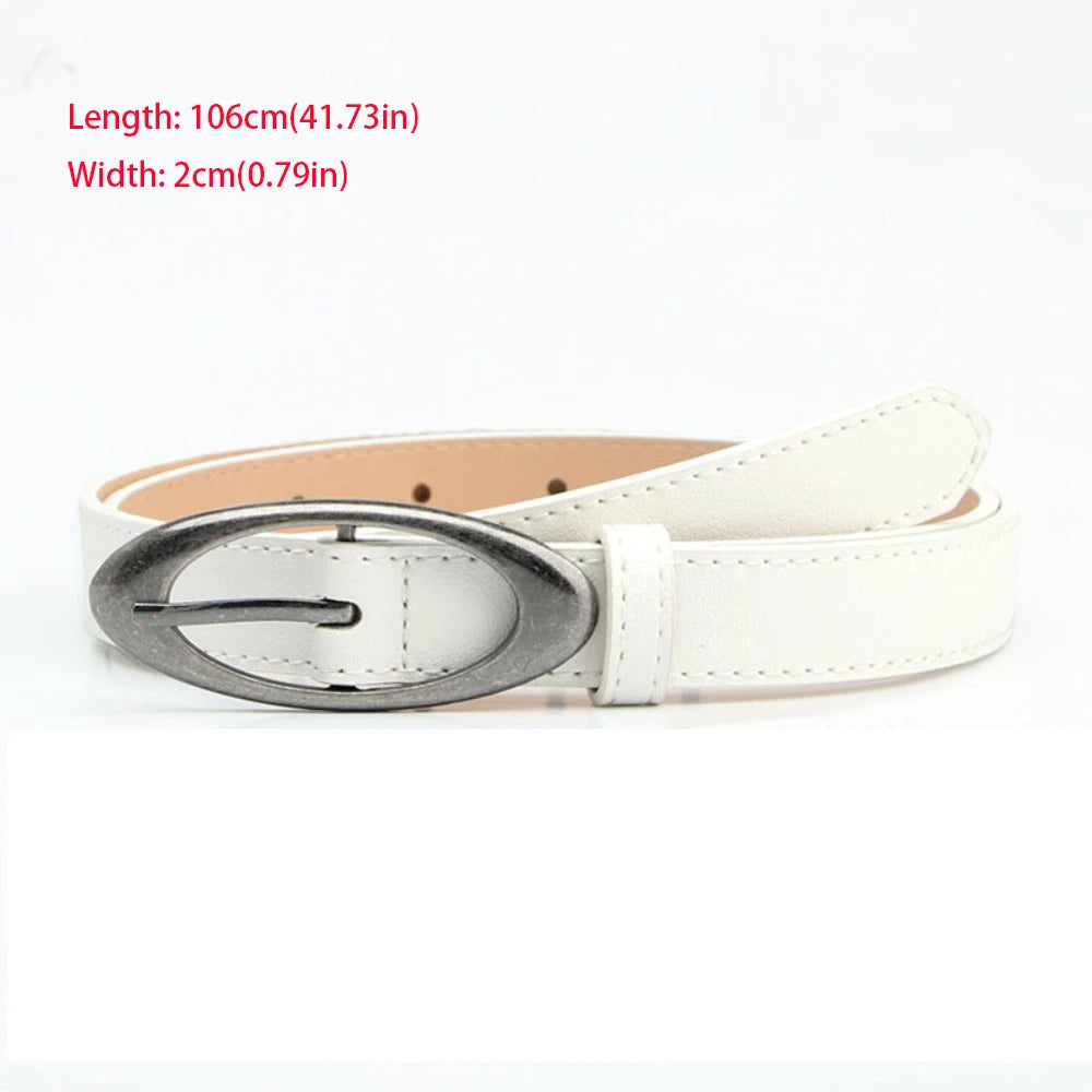 Waist Decoration Versatile Leather Belt Casual Simple Thin Waist Strap Luxury Design Slide Buckle Belt For Women