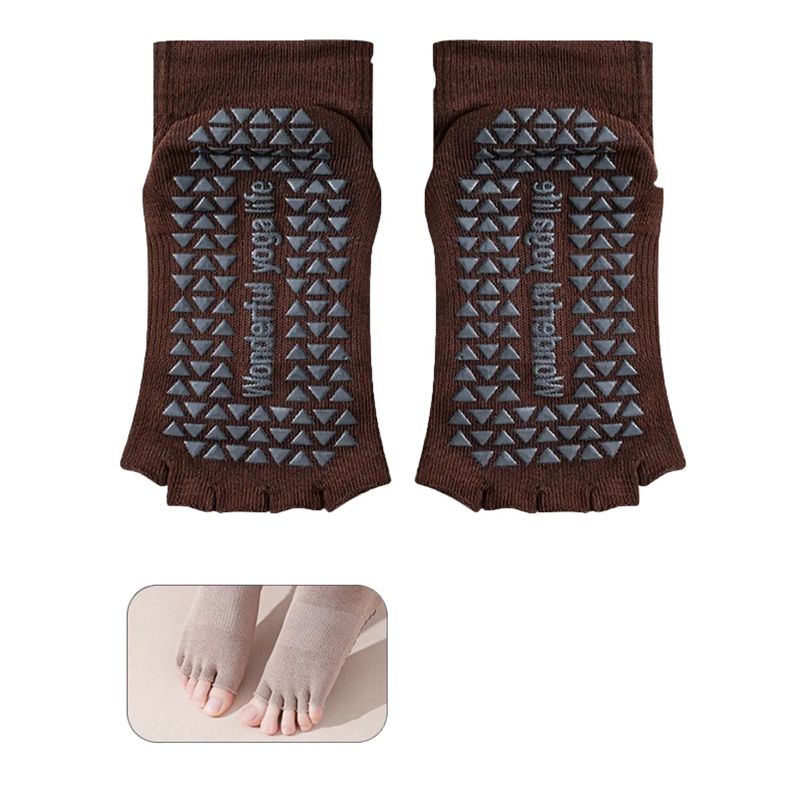 Women Yoga Five Toe Socks Breathable Anti-Slip Silicone Sport Pilates Socks Gym Fitness Dance Socks Foot Care Split Toe Socks