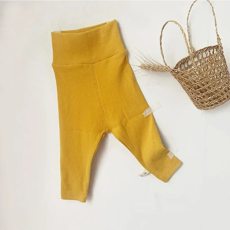 4991 Baby Pants 2024 Winter Spring Ins High Waist Belly Pants Infant Cotton Leggings Plus Velvet 2 Style Thick Pants