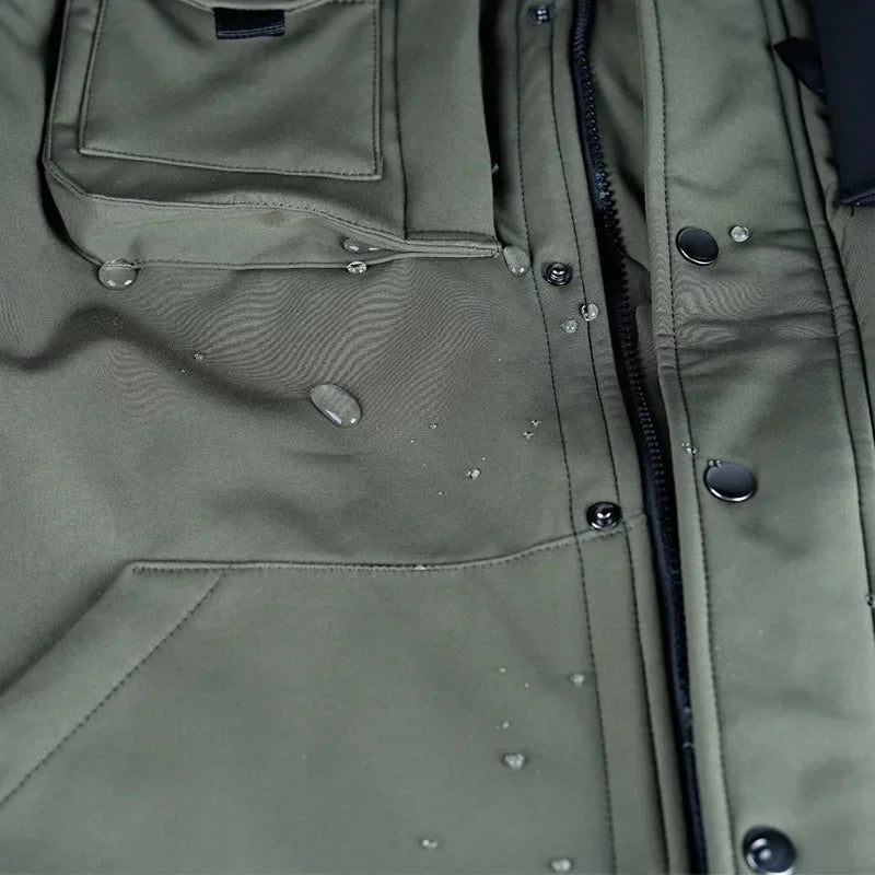 Waterproof Shark Skin Tactical Sets Mens Thicken Fleece New Soft Shell Combat Jackets+windproof Warm Cargo Pant 2 Piece Set