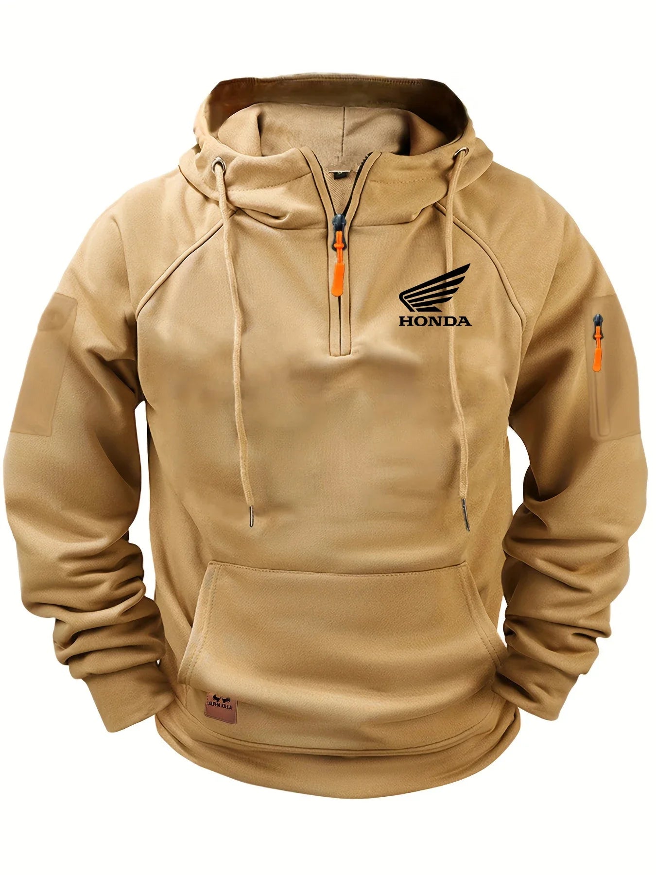 2025 New Honda Racing Team Outdoor Cycling Fashion Street Half Zip Hoodie Men's Motorcycle Racing Casual HRC Warm Hoodie