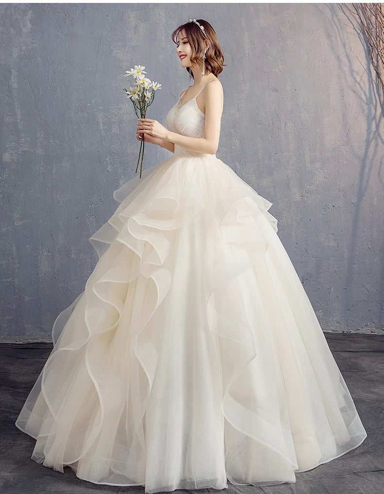 Customized Wedding Dresses New Wedding Gown for Bride Plus Size Wedding Dress Vestido Da Noiva Lace Up