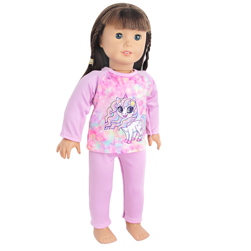 Doll Clothes Pajamas  For 43cm Baby New Born&American 18 Inch Girl Doll Unicorn Shark Cartoon Clothes Suit For Generation Doll