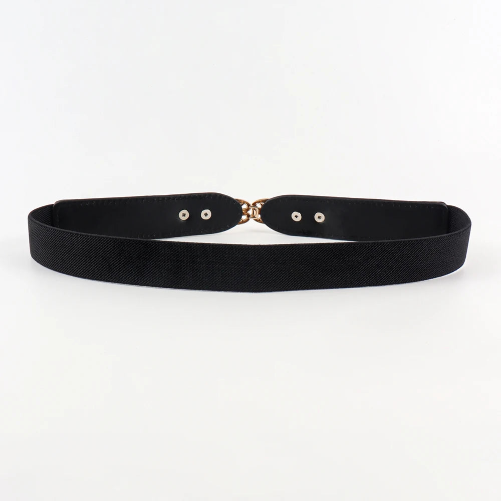 Women belt Elastic Waistband Thin Stretch Wrap Buckle Waist Belt Elegant Cummerbunds Fashion Leaf Belt for Dress Accessories