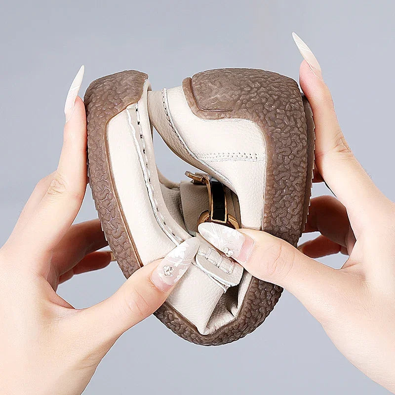 New Summer Sandals For Women100% Genuine Leather Single Shoes, Large-Sized Fashionable Casual Women'S Shoes, Loafers Flat Shoes