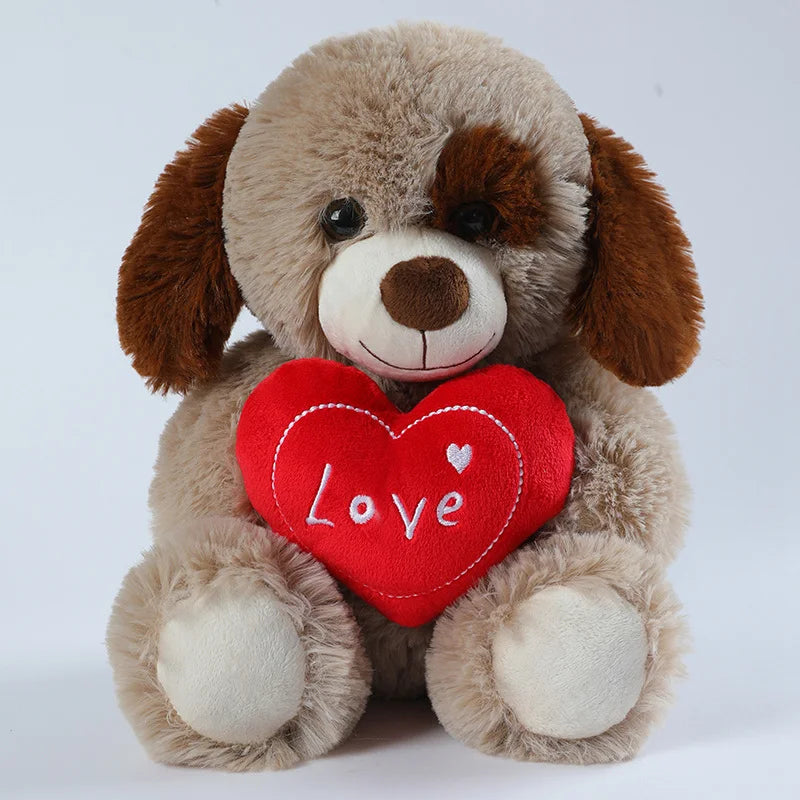 23CM Cute Heart Bear Dog Plush Toys Red Heart Print Love Creative Animal Stuffed Doll For Lovers Valentine's Day Gift