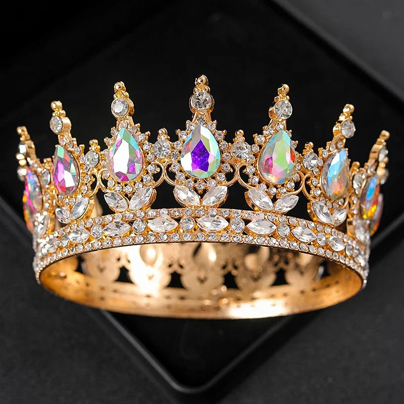 Baroque Crystal Tiaras And Crowns Rhinestone Prom Diadem Headband Crown Bridal Wedding Hair Accessories Jewelry Crown Tiara Gift