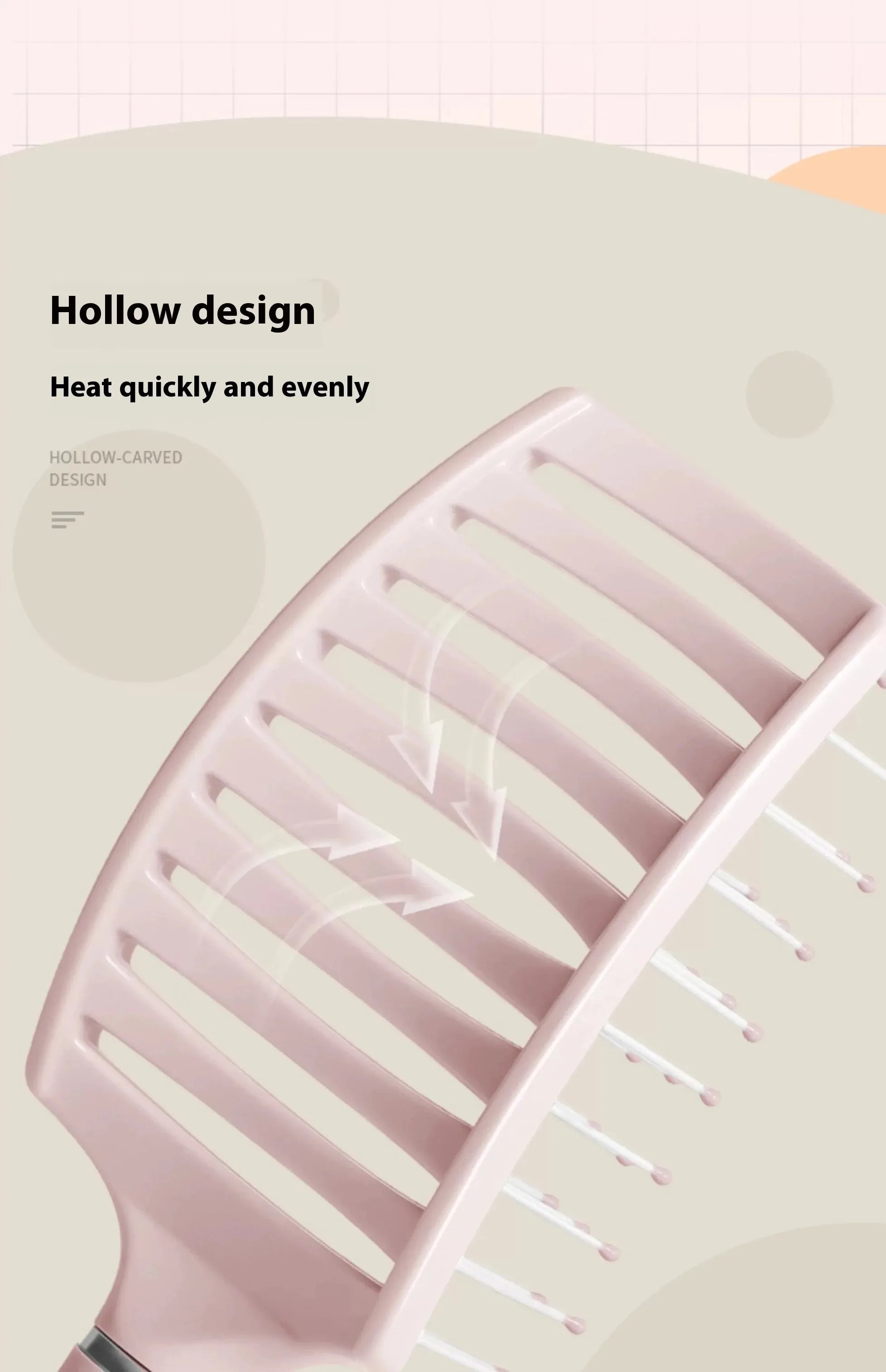 Hairdressing Wide Tooth Hair Comb Wet Curly Massage Brush Gentle Pink Hollow Scalp Massage Comb Barber Styling Hairdressing Tool