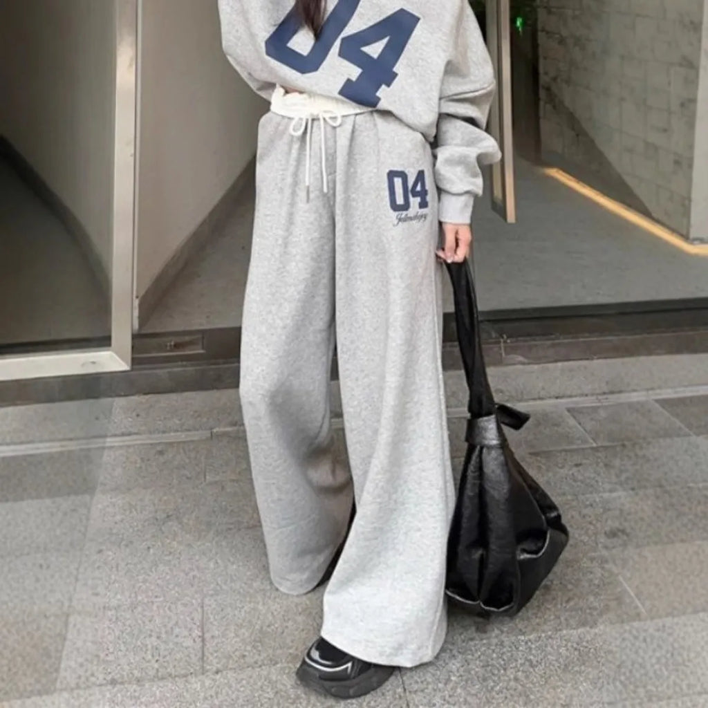 Fashion Retro Sports Dark Pants Charm Women in Spring and Summer Vitality High Waisted Casual Pants Loose Pants Streetwear