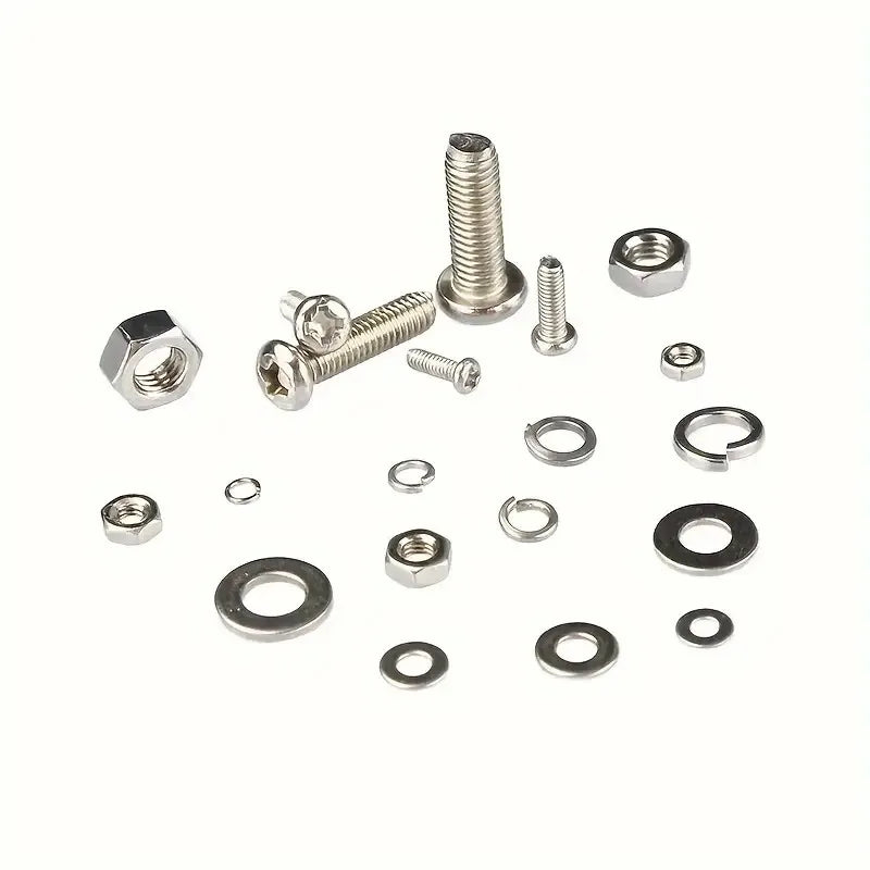 320pcs Premium Stainless Steel Screw and Nut Assortment Kit - Corrosion-Resistant, Snap-in Nuts, M2 to M5 Sizes - Ideal for DIY,