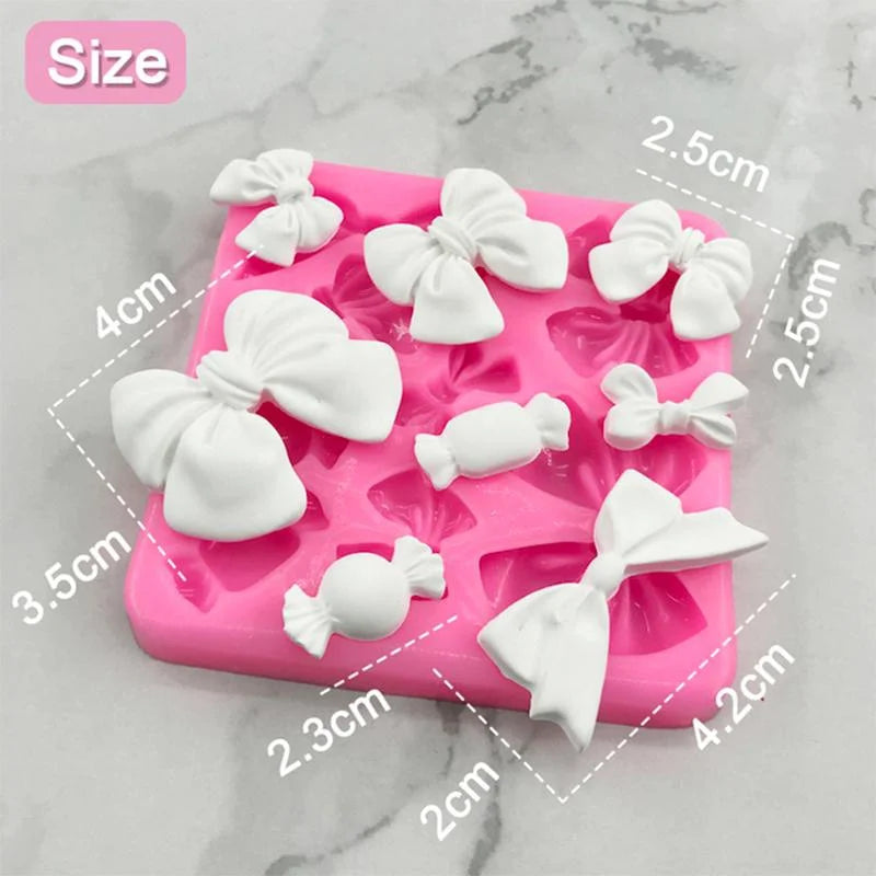 1 Pcs Cake decoration tools, pastry kitchen baking accessories, bowknot resin art mold, silicone mold