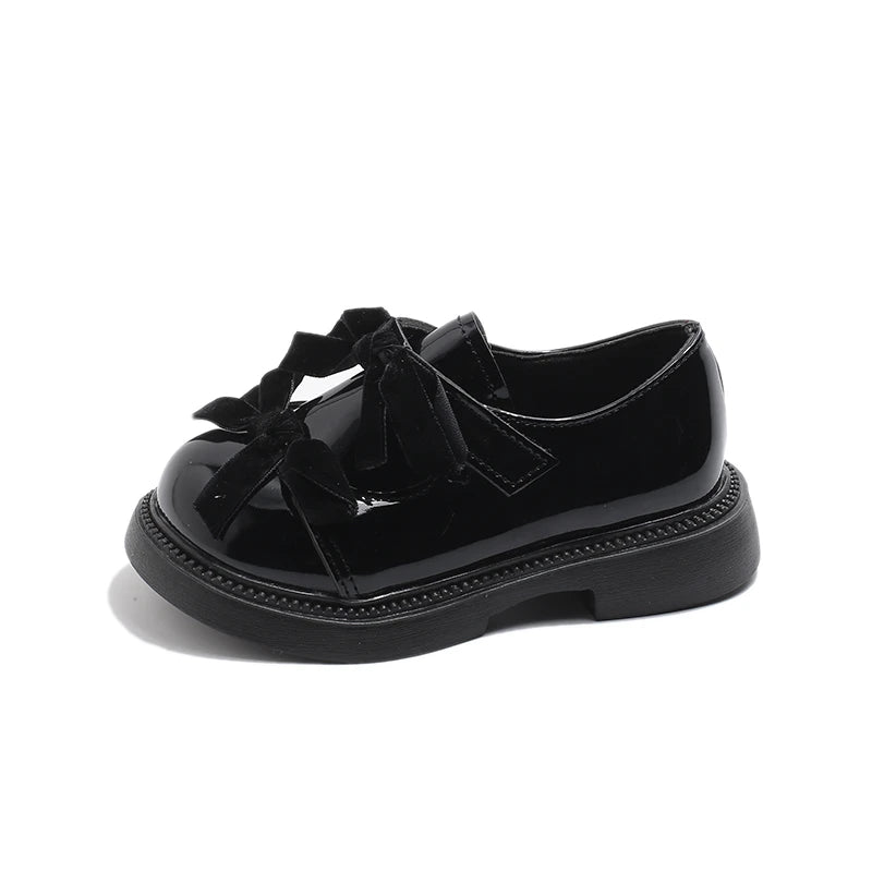 Children Leather Shoes Spring New Princess Shoes for Girls Wine Red Versatile Kids Fashion Wedding Party Mary Jane Shoes Glossy