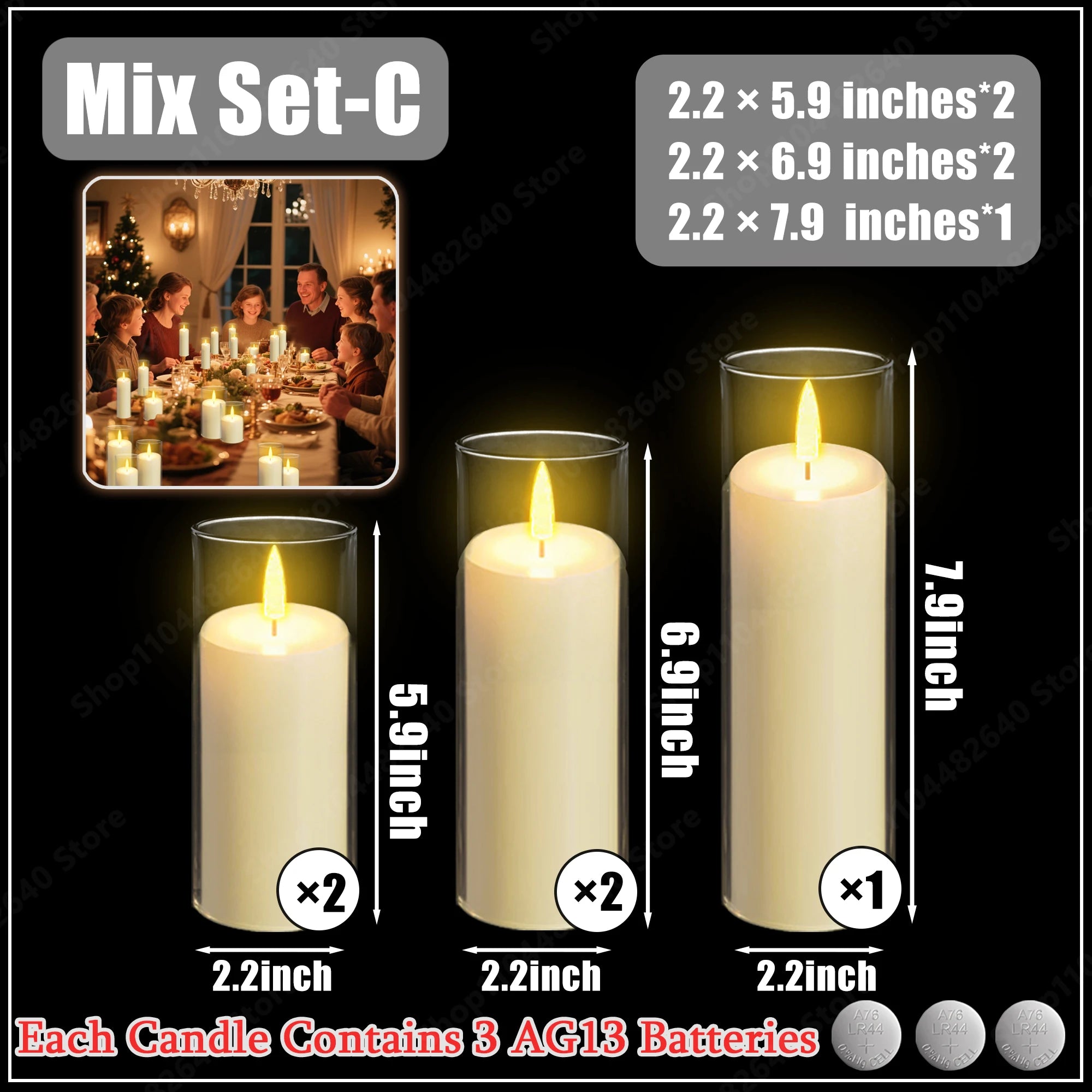 10-240Pcs LED Pillar Candles Wedding Flameless Candle with Battery Powered Flickering Candle Concert Birthday Party Table Decor