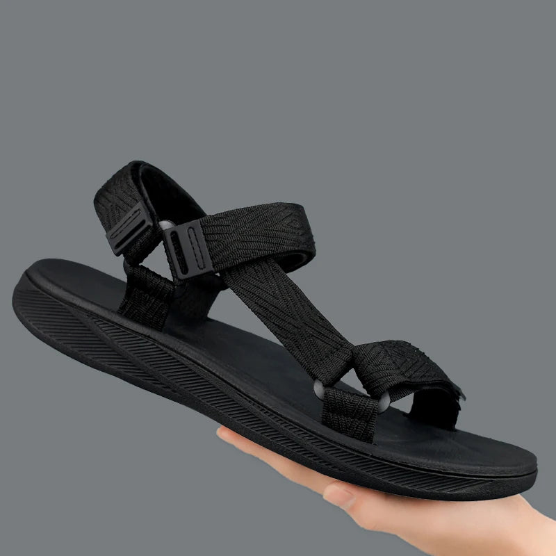 Summer Men's Sandals Outdoor Casual Anti-Slip Breathable Beach Holiday Sports Sandals for Summer Walking Durable Flat Shoe 40-45