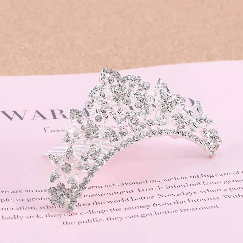 Bridal Stylish Tiara Shiny Crown Sweet Hair Comb Wedding  Jewelry Fashion Accessories Hair  Styling Accessories Headwear