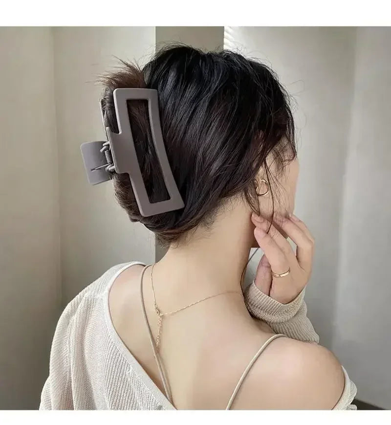 ‌4pcs Shark Jaw Hair Claw Clips | Extra-Large Non-Slip Hold for Thick Hair | Solid Color Hair Accessories Set, Ponytail Tools