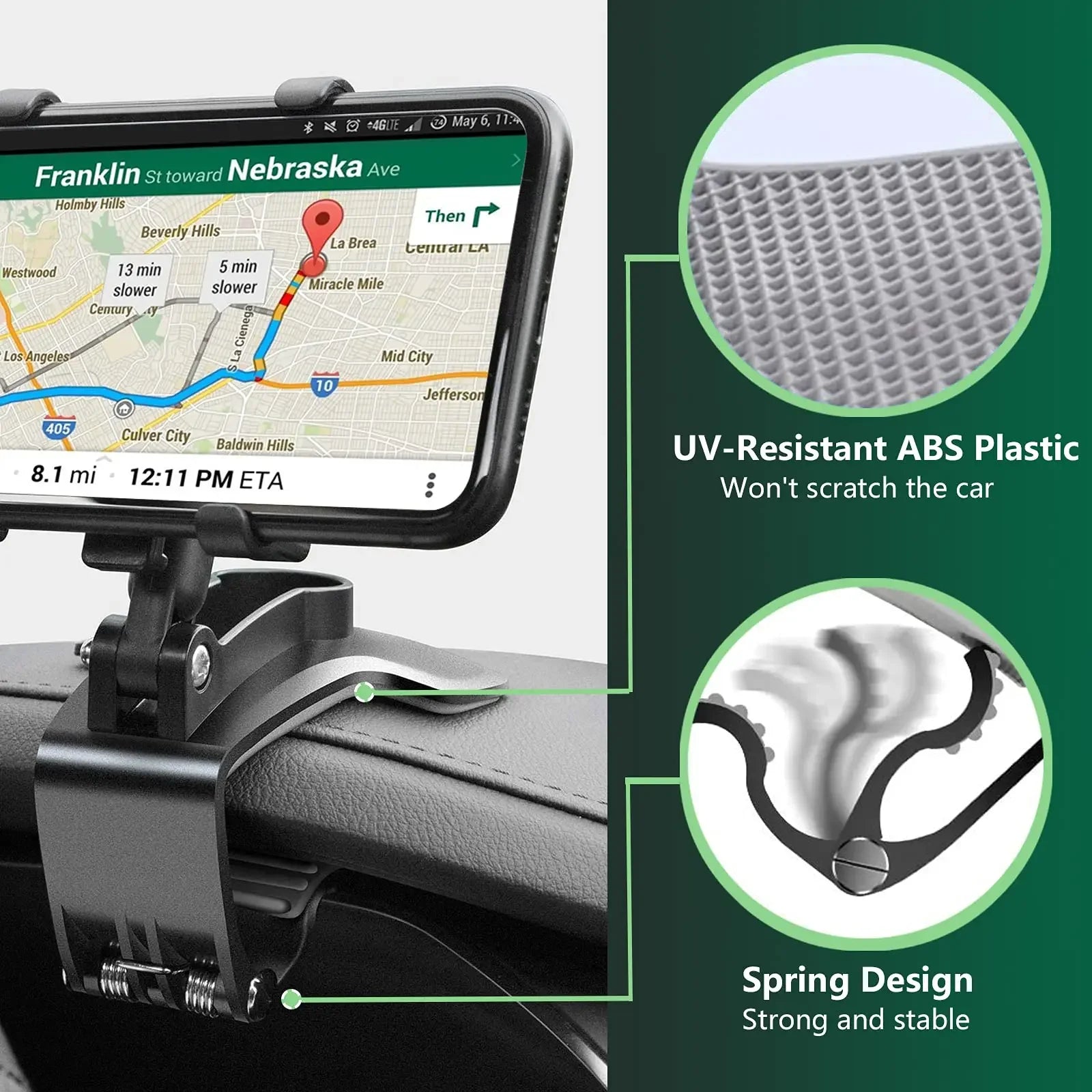 Universal 360° Rotation Car Phone Holder Stand Car Dashboard Clip Mount GPS Navigation Bracket For iPhone Samsung Xiaomi Huawei