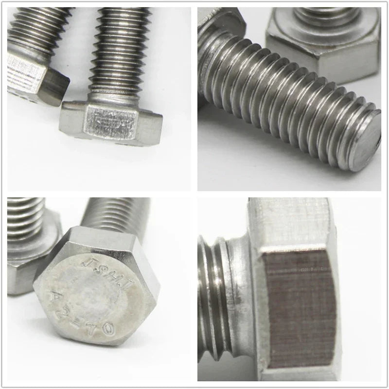4 In1 Set 304 Stainless Steel Hexagon Screw Nut Flat Washer Spring Washer Gasket Bolt Combination M3M4M5M6M8M10M12~M36 Lengthen