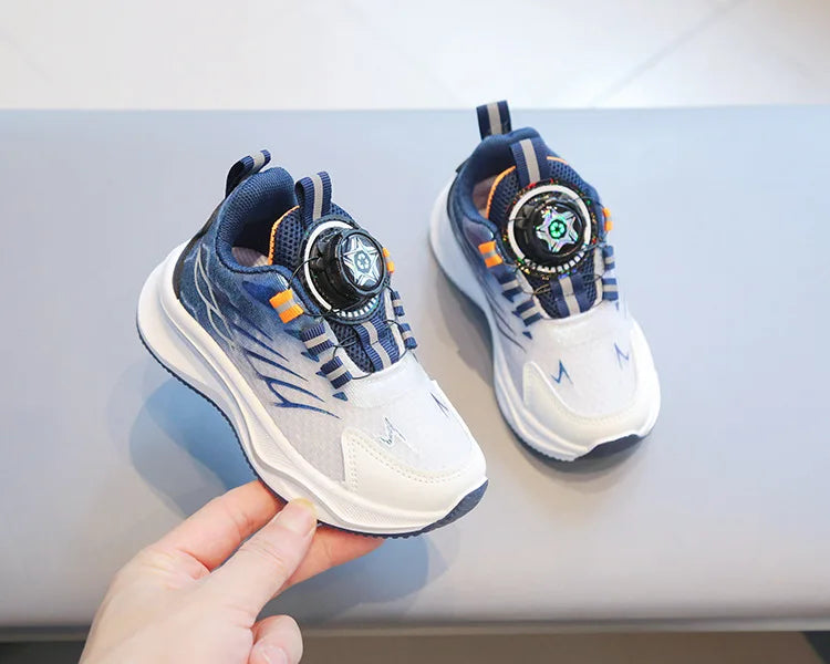 Tenis Child Shoe Casual Sneaker for Boy Kid Shoe for Girl Rotating Buttons Running Shoe for Girl Soft Sole Mesh Braeathable Shoe