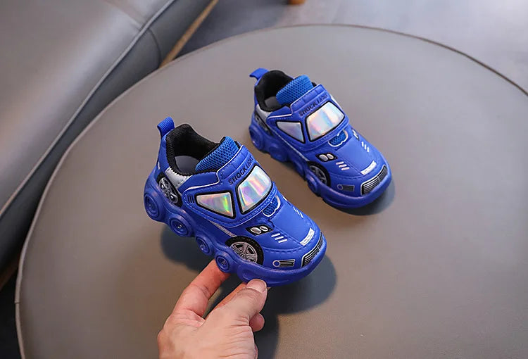 Autumn New Fashion Child Sneakers Versatile Car Cartoon Boy Shoes Comfort Thick Soled Luminous Casual Shoe Brand Sneakers Boy