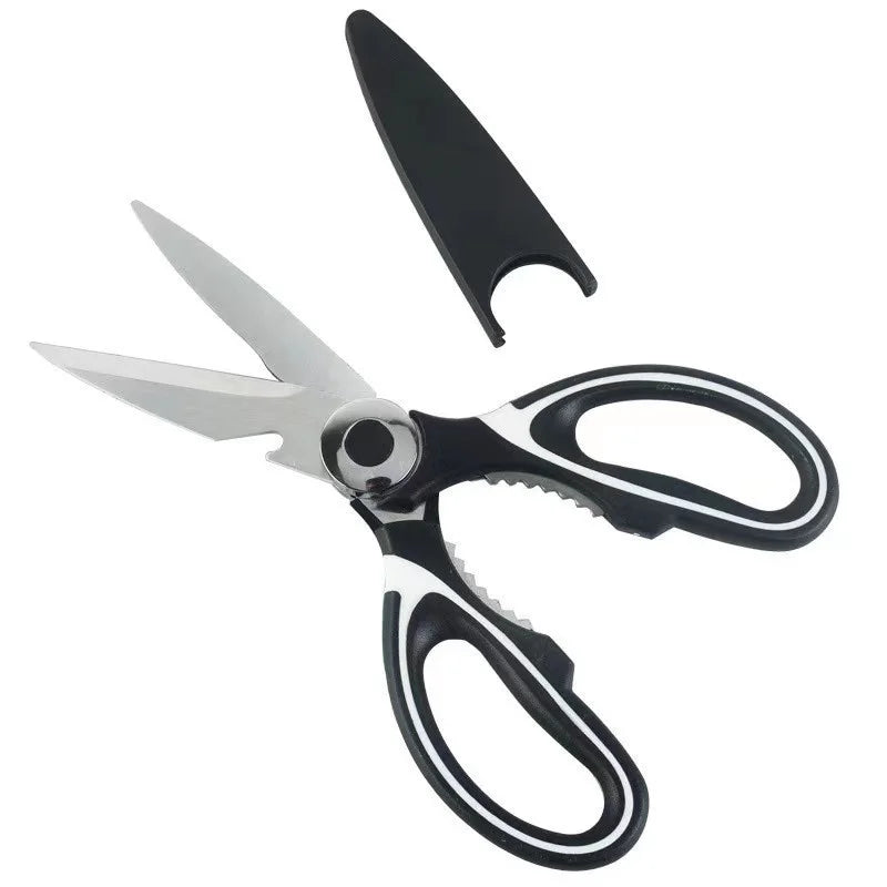 Kitchen Scissors Stainless Steel Multifunctional Non Slip Sharp Chicken Bone Scissors Chicken Wings Fish Killing BBQ Scissors