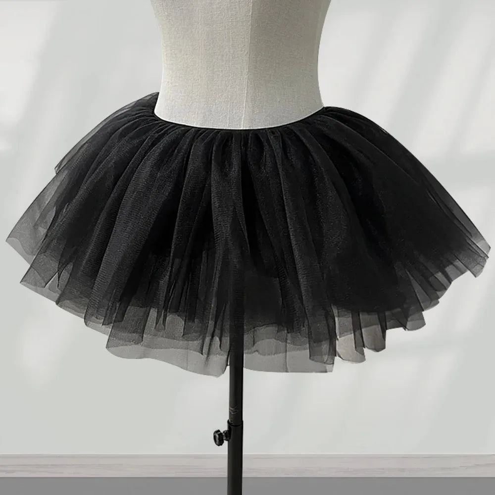 White Black Puffy Tulle Lolita Underskirt Women Cosplay Ballgown Kids Bridal Boneless Petticoats Tutu Dress