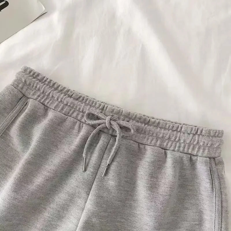 Women Casual Drawstring Sports Shorts Summer Thin High Waist Yoga A-line Shorts Loose Women Running Straight Trousers