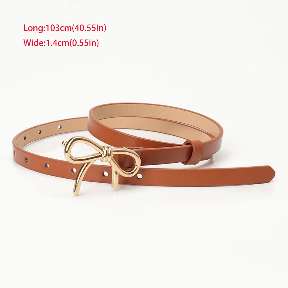 Waist Decoration Versatile Leather Belt Casual Simple Thin Waist Strap Luxury Design Slide Buckle Belt For Women