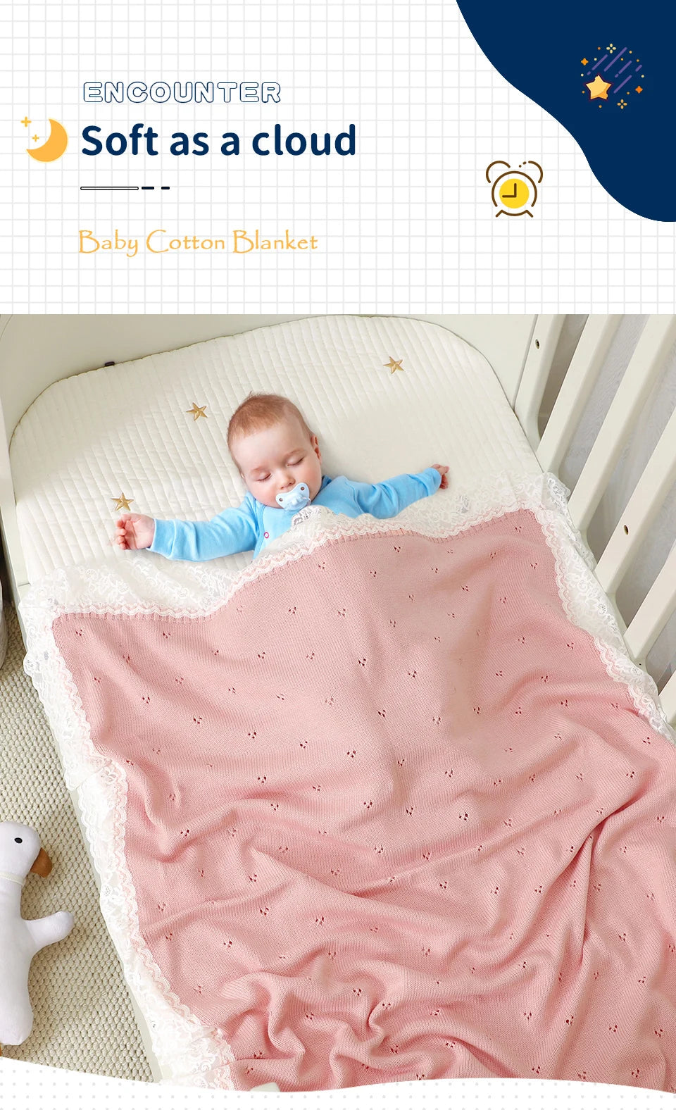 Baby Blankets Cotton Newborn Boys Girls Swaddle Wrap Quilts For Stroller Bedding 102*82cm Children Cellular Ultra-Soft Knitted