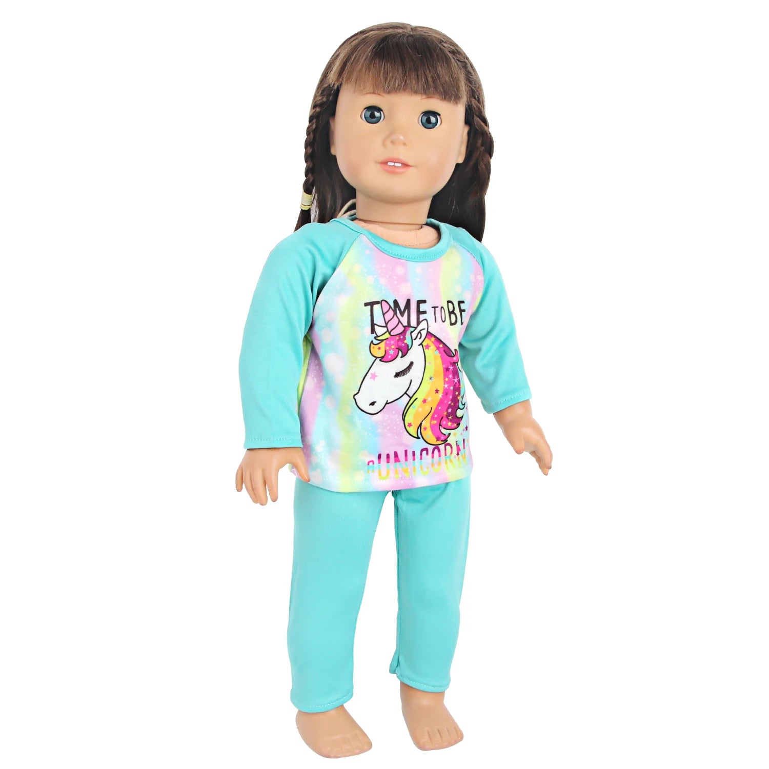 Doll Clothes Pajamas  For 43cm Baby New Born&American 18 Inch Girl Doll Unicorn Shark Cartoon Clothes Suit For Generation Doll