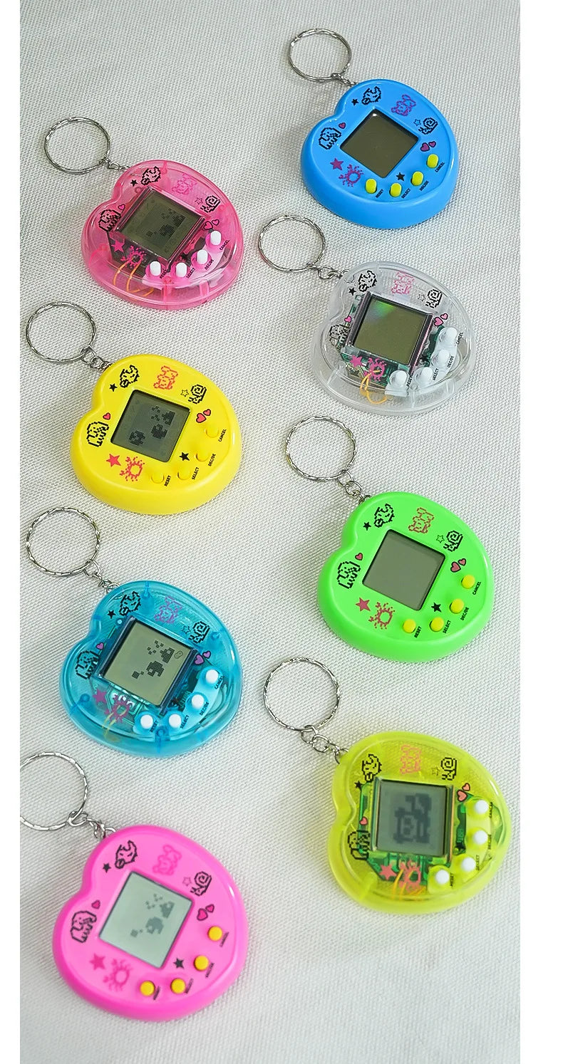 1PCS Transparent Electronic Pets Game Handheld Game Console Toy Virtual Cyber Digital Pet Pixel Funny Gift Play Toy
