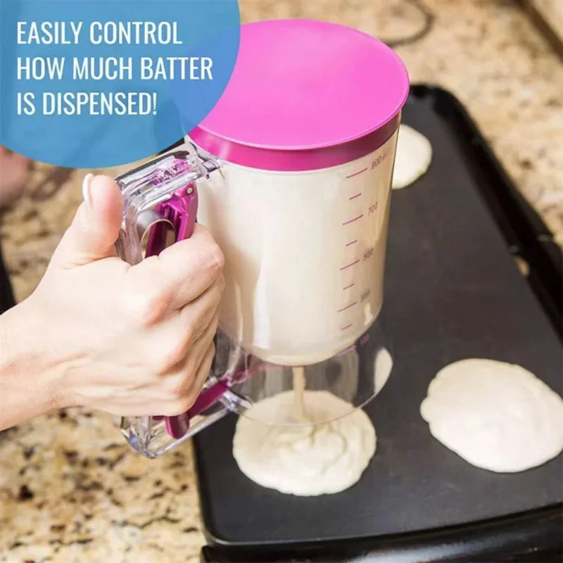 900ml Manual Batter Dispenser with Measurement Portion Control Tool for Cupcakes Muffins Pancakes Non-Electric Sturdy Plastic