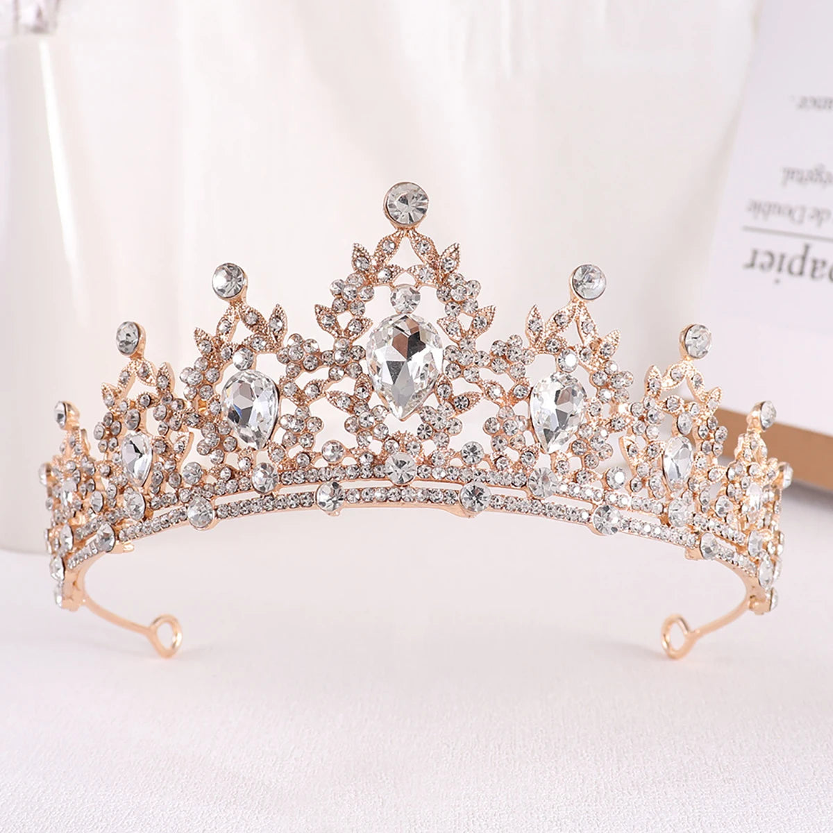Wedding Hair Tiara Crystal Bridal Tiara Crown Silver Color Diadem Veil Tiaras Wedding Hair Accessories Headpieces Head Jewelry