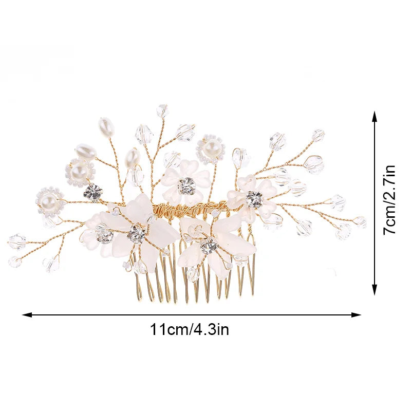 Crystal Wedding Hair Combs Miraculous Women Headbands Accessories Flower Bridal Headpiece Clip Bride Jewelry Gift