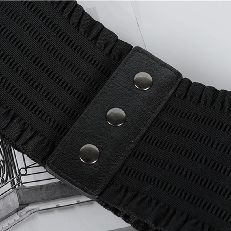 Women Wide Belt Elastic Waist Straps Ladies Stretch Waistband Cummerbund Female Dress Corset Belts Black White Waist Band
