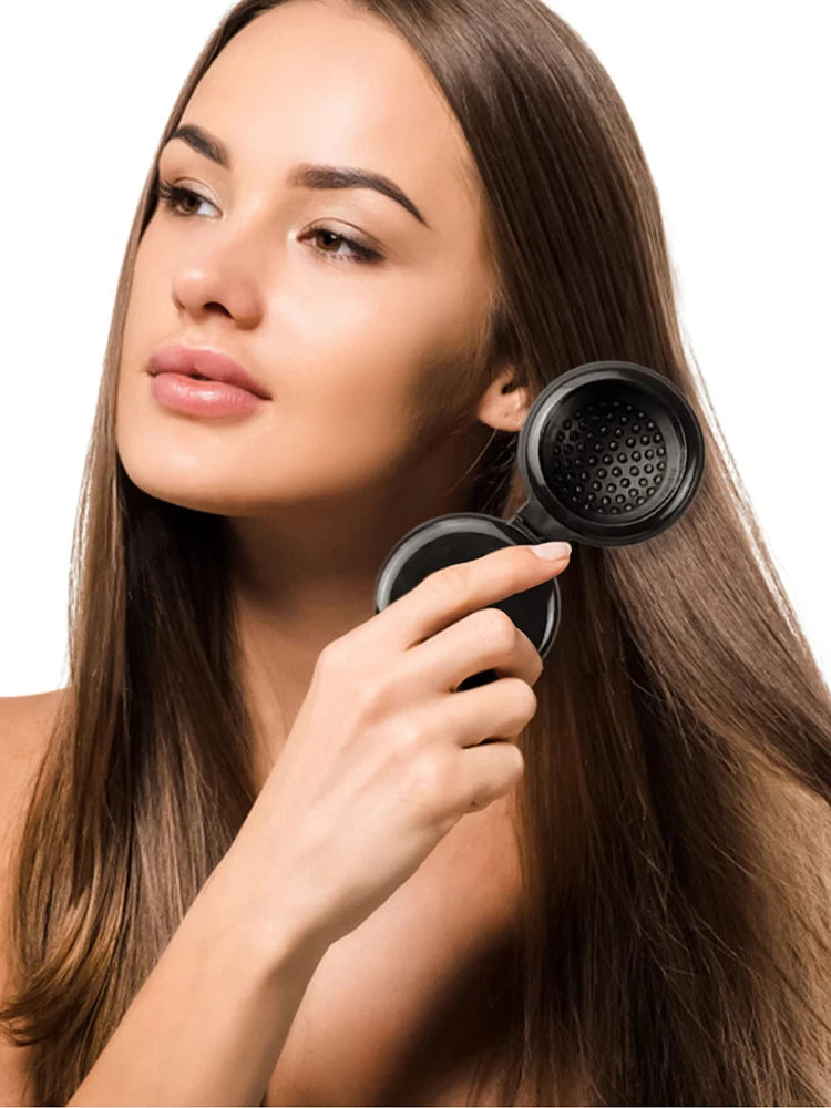 Portable Circular Pocket Comb with Mirror, Hair Styling, Folding Mirror Comb, Plastic Air Cushion Massage Comb, Flip Type Foldin